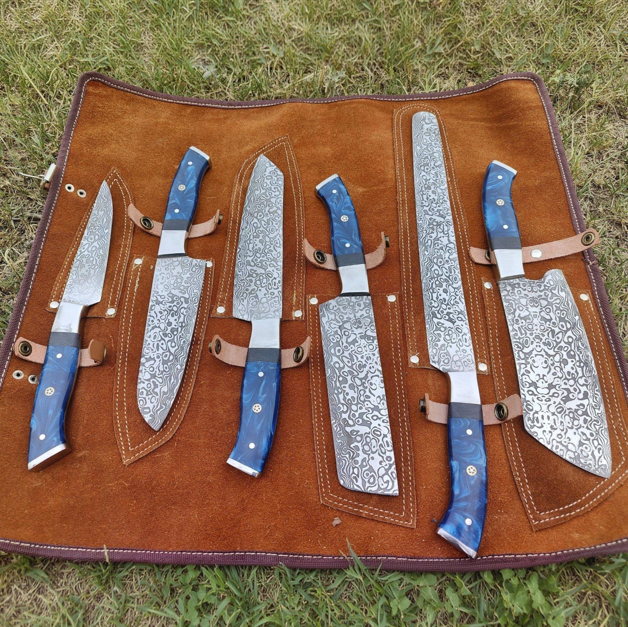 Handmade Cobalt Tide 6-Piece Artisan Kitchen/Chef Set