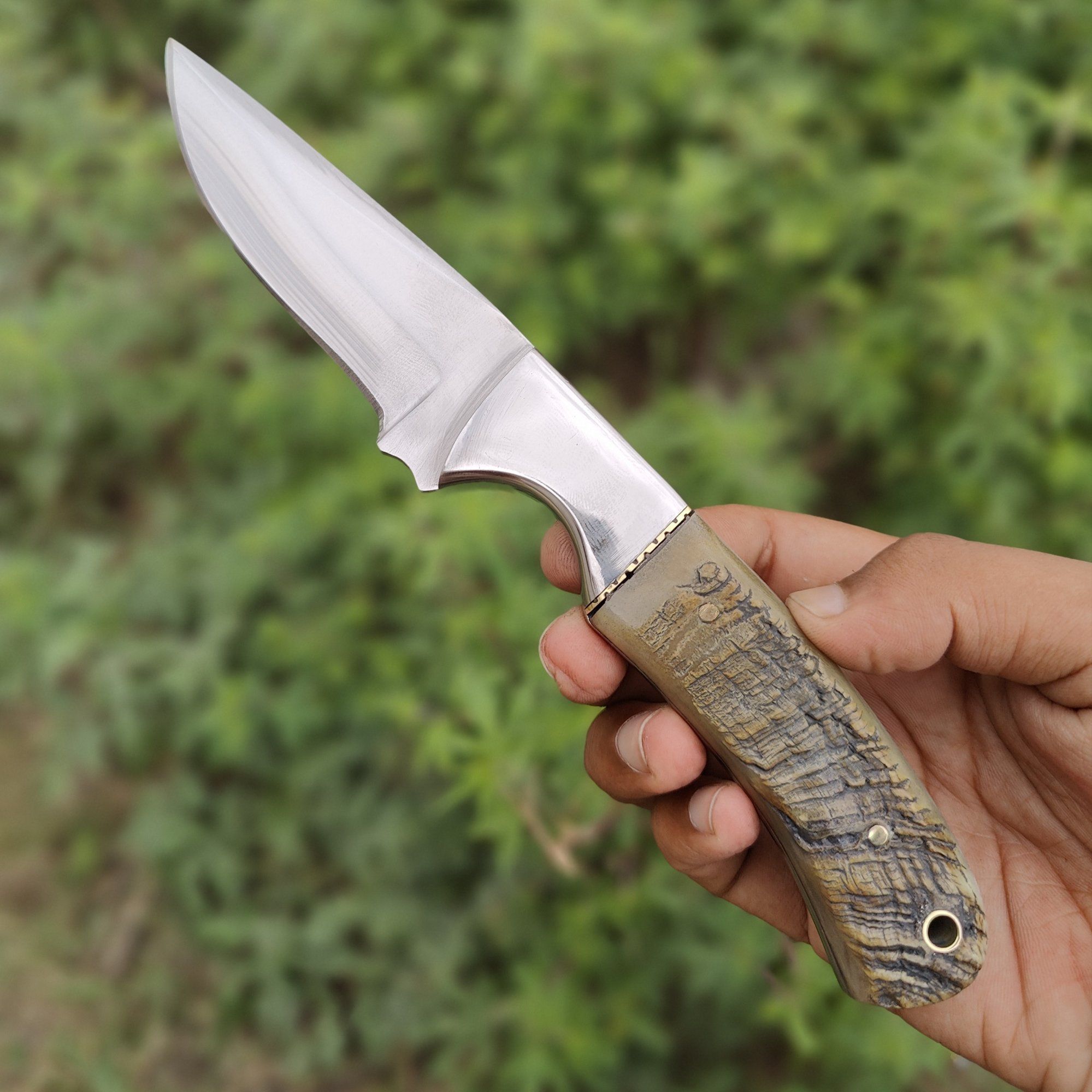Handmade Ram's Hollow Skinning knife